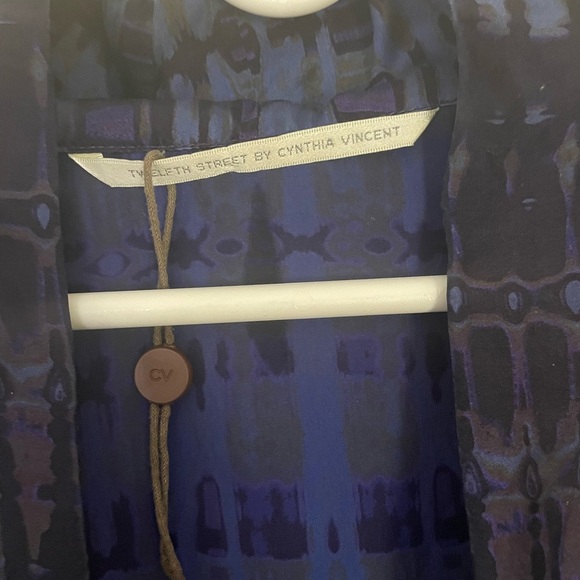 Twelfth Street by Cynthia Vincent Beautiful Silk Whimsical Colorful Tie Top Sm - Picture 5 of 7